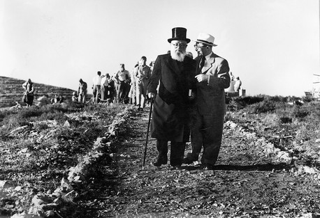 Israel's Chief Rabbi Herzog goes to the first planting at Martyrs Forest. KKL-JNF Photo Archive Israel's Chief Rabbi Herzog goes to the first planting at Martyrs Forest. KKL-JNF Photo Archive