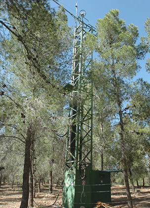 Monitoring station in Yatir Forest. (Photo: David Greenspan, KKL-JNF Photo Archive)