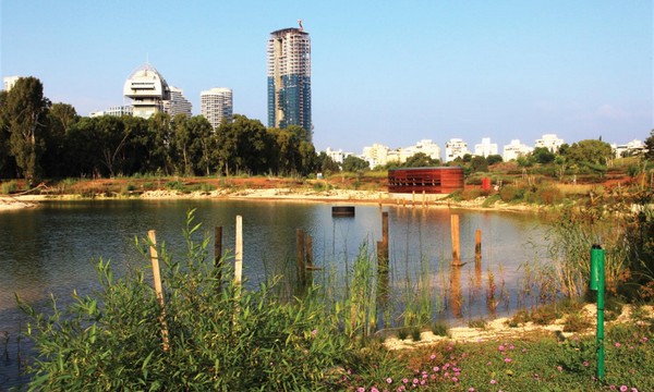 Rosh Tzipor park and the Tel Aviv skyline. Yaakov Shkolnik, KKL-JNF Photo Archive