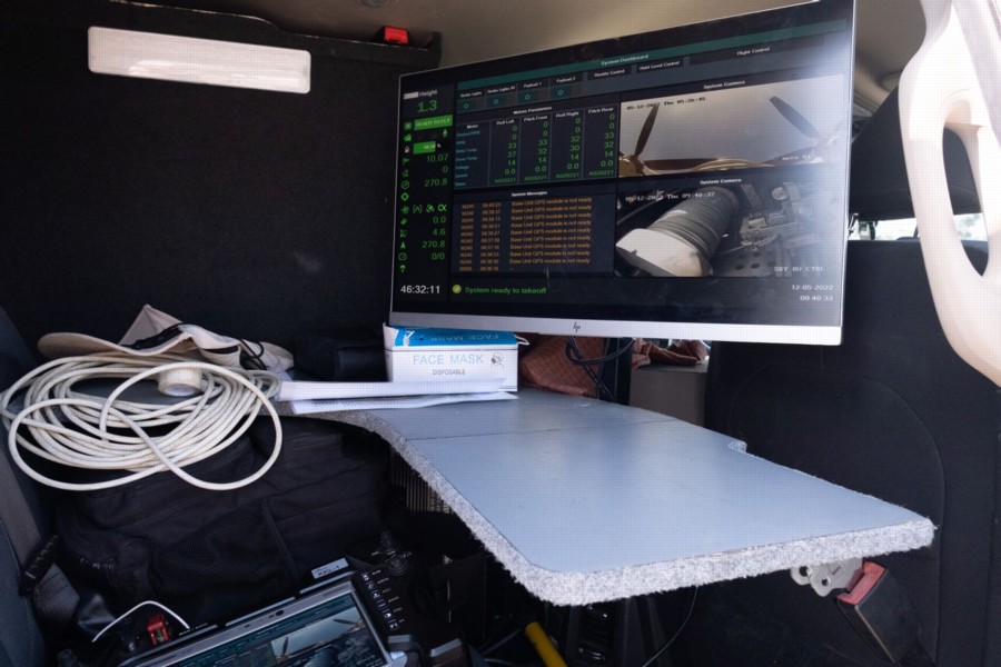 Data and footage from the tinshemet, displayed on screen in real-time. Photo: Yoni Sheffer, KKL-JNf