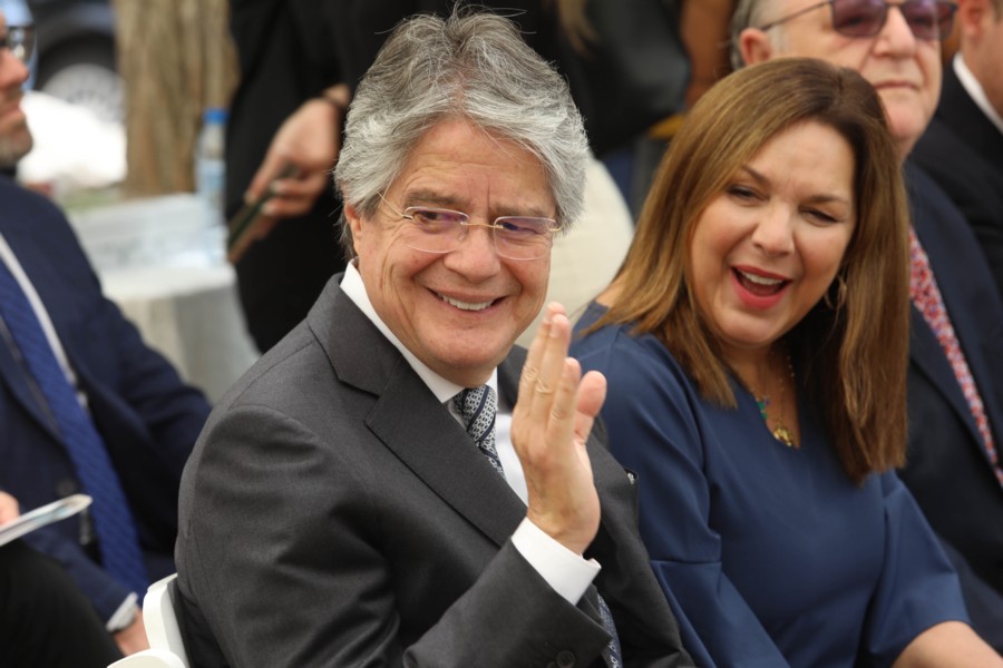 Ecuadorian President Guillermo Lasso, with First Lady María de Lourdes Alcívar. Photo: Rafi Ben Hakun, KKL-JNF
