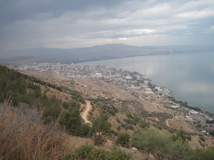 View from Swiss Forest over Tiberias. Note the steepness of the slope. Photo: Yoav Devir
