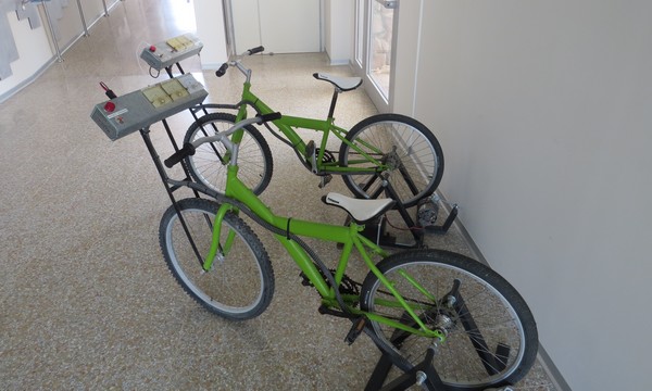 Bikes to generate electricity when used at the Renewable Energy Center in Kibbutz Yotvata. Photo: Yoav Devir